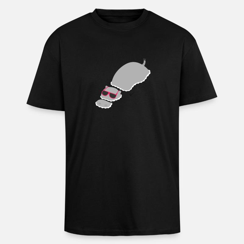 Chillin ‚Hippo - Oversized Heavyweight Unisex T-Shirt - Schwarz