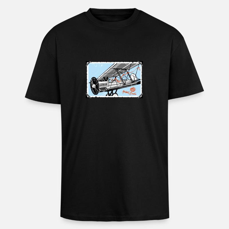 Doppeldecker - Oversized Heavyweight Unisex T-Shirt - Schwarz