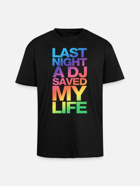 last_night_dj_dd - Oversized Heavyweight Unisex T-Shirt - Schwarz