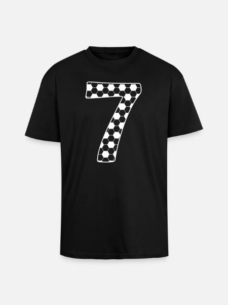 Fußball Nummer 7 – Hexagon Style - Oversized Heavyweight Unisex T-Shirt - Schwarz
