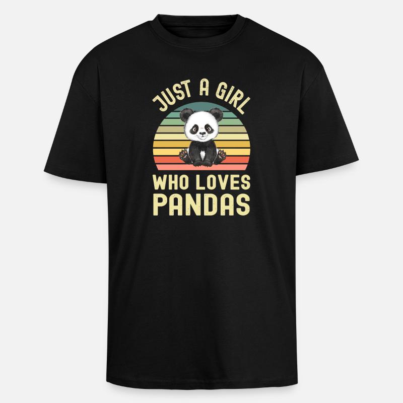 Panda Panda Ours - T-shirt unisexe oversize épais - noir