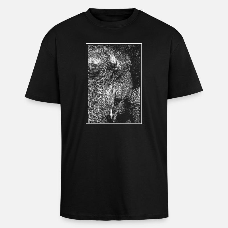 Weißer Elefant - Oversized Heavyweight Unisex T-Shirt - Schwarz