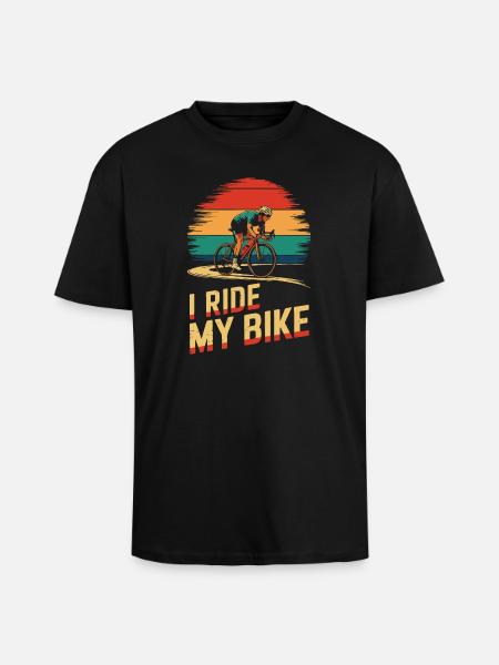 Sunset Cycling Enthusiast Tee - Unisex Oversized Heavyweight T-shirt - black