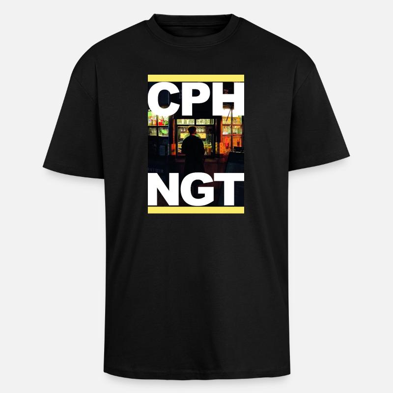 CPHNGT - Oversized Heavyweight Unisex T-Shirt - Schwarz