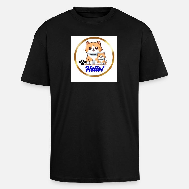 Hallo - Oversized Heavyweight Unisex T-Shirt - Schwarz