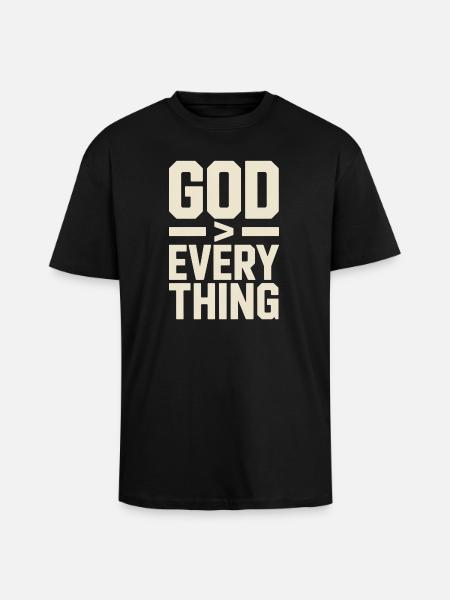 Christian God Is Greater Than All - Unisex Oversized Heavyweight T-shirt - black
