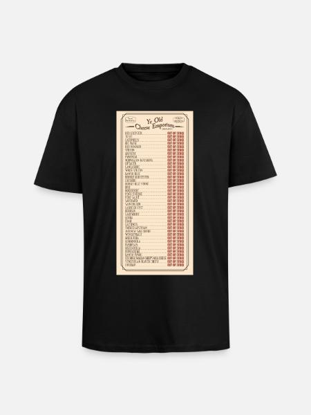 Ye Olde Cheese Emporium Sketch - Unisex Oversized Heavyweight T-shirt - black