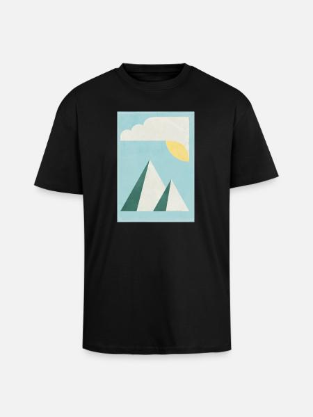 Mountains - Unisex Oversized Heavyweight T-shirt - black