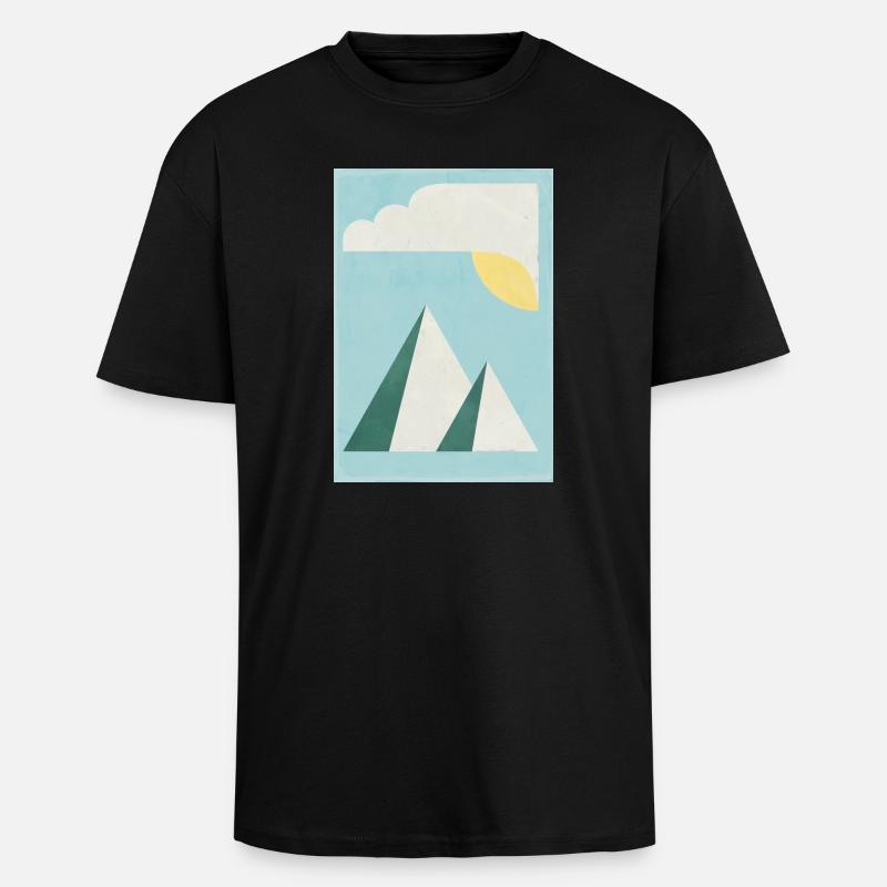 Gebirge - Oversized Heavyweight Unisex T-Shirt - Schwarz