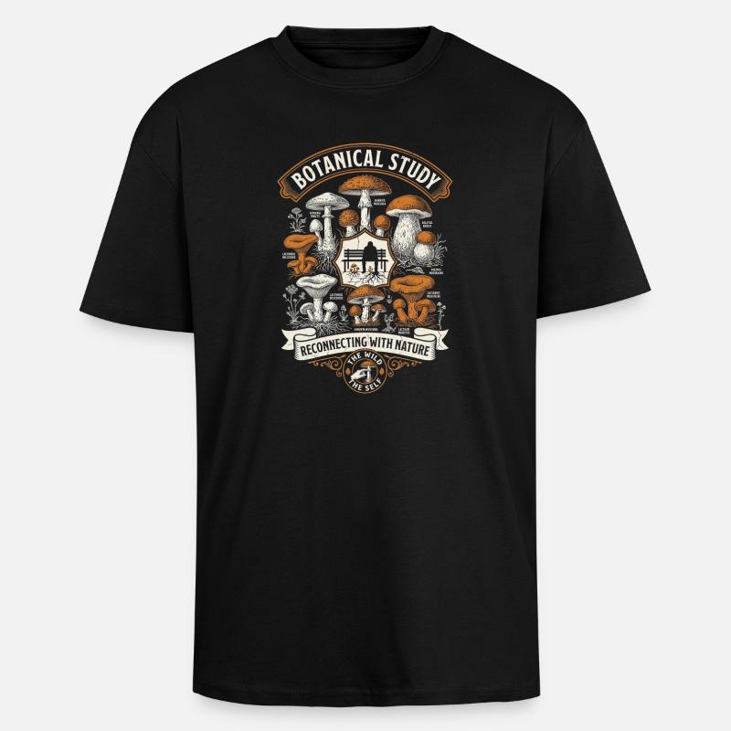 Botanical Study - Unisex Oversized Heavyweight T-shirt - black