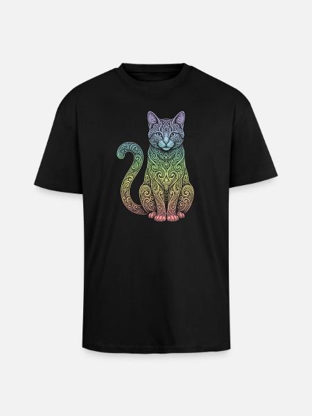 Hauskatze - Oversized Heavyweight Unisex T-Shirt - Schwarz