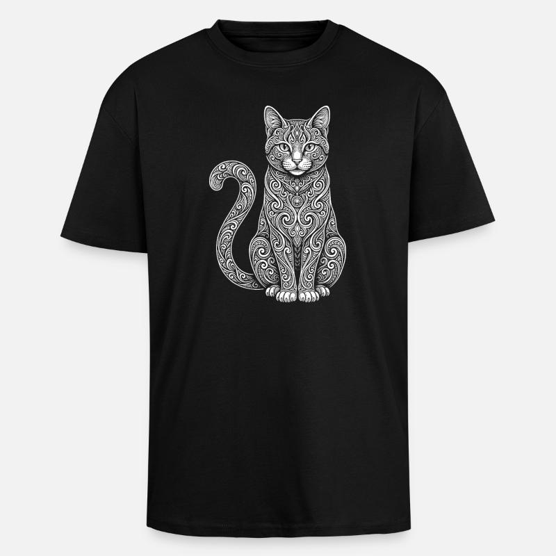 chat - T-shirt unisexe oversize épais - noir