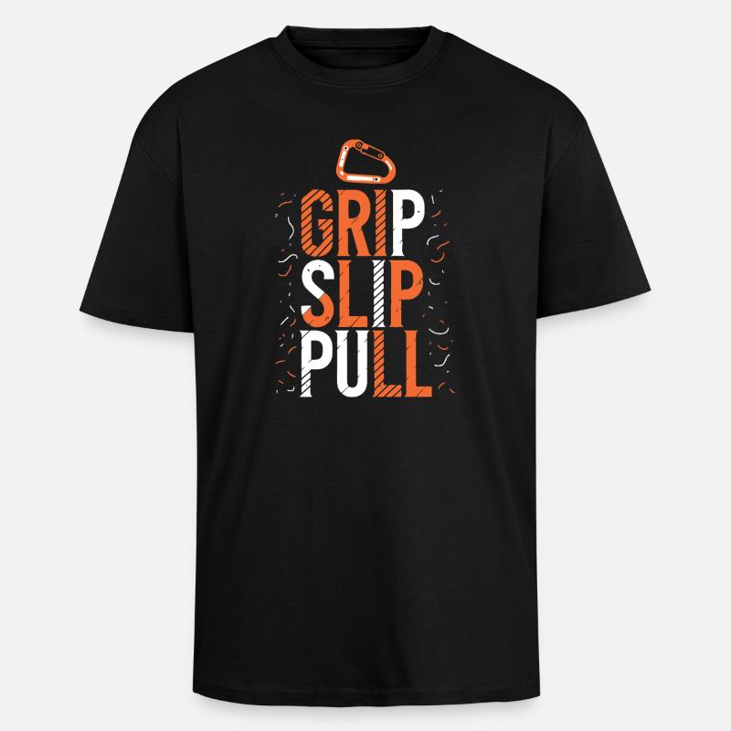Grip Slip Pull Escalade - T-shirt unisexe oversize épais - noir
