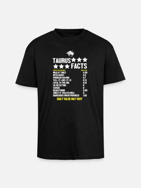 Zodiac sign Taurus - Unisex Oversized Heavyweight T-shirt - black