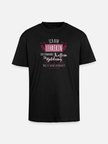 Ich bin Lehrerin - Oversized Heavyweight Unisex T-Shirt - Schwarz