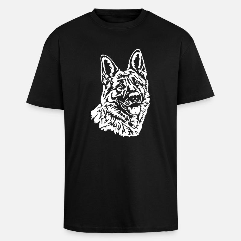 572 Deutscher Schäferhund - Oversized Heavyweight Unisex T-Shirt - Schwarz