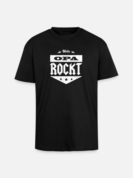 My Grandpa is rocking - Unisex Oversized Heavyweight T-shirt - black
