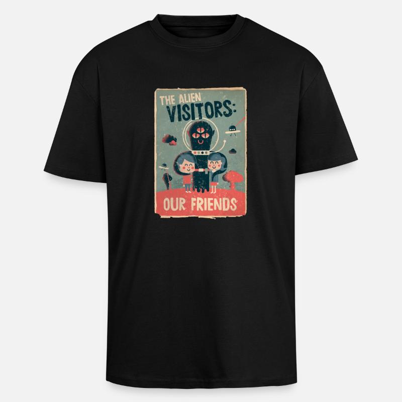 The alien visitors - T-shirt unisexe oversize épais - noir