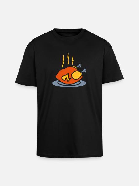 tasty roasted chicken - Unisex Oversized Heavyweight T-shirt - black