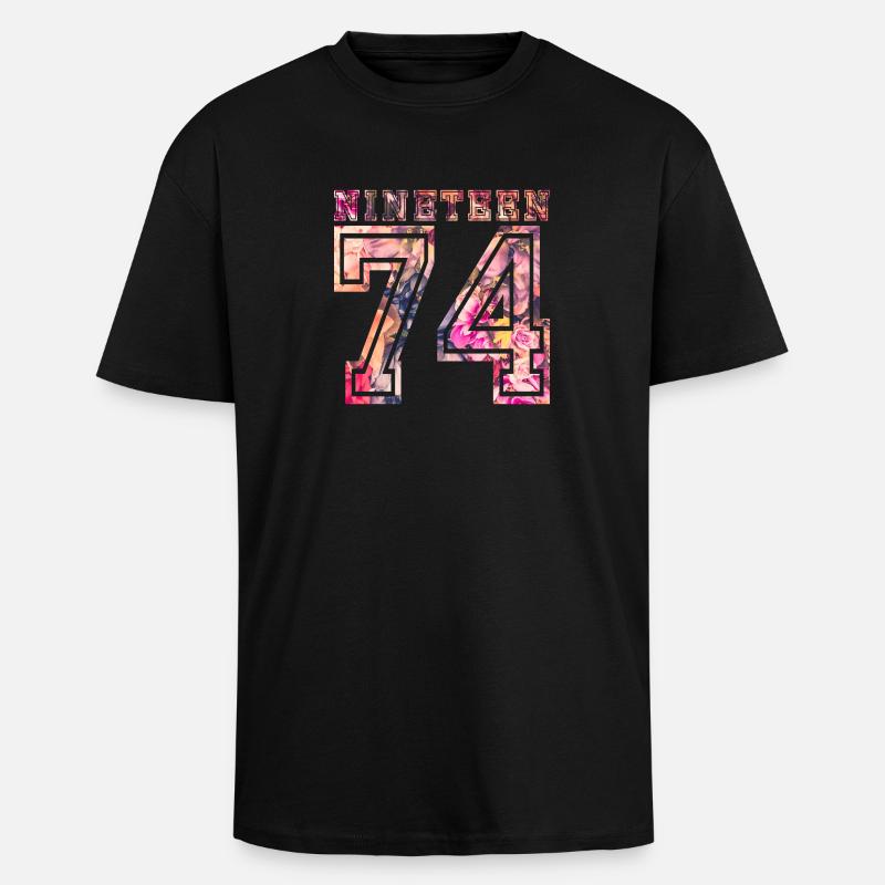 1974 B NINETEEN - T-shirt unisexe oversize épais - noir