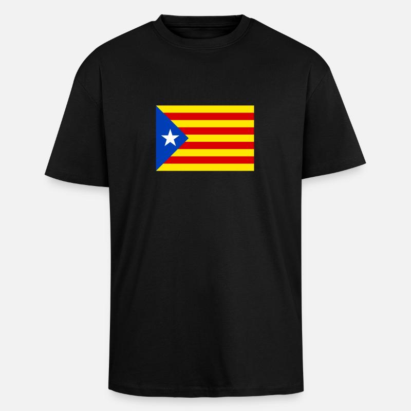 drapeau catalan - T-shirt unisexe oversize épais - noir