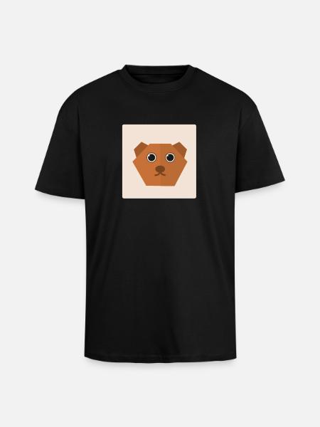 Bear Doodle Gift Idea - Unisex Oversized Heavyweight T-shirt - black