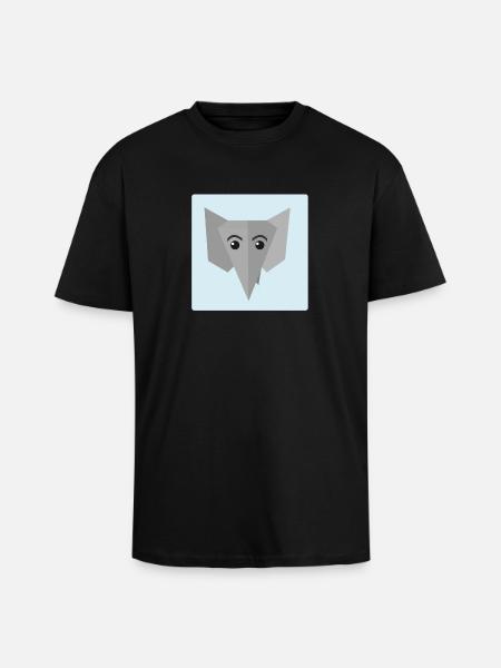 Elephant Doodle - Unisex Oversized Heavyweight T-shirt - black