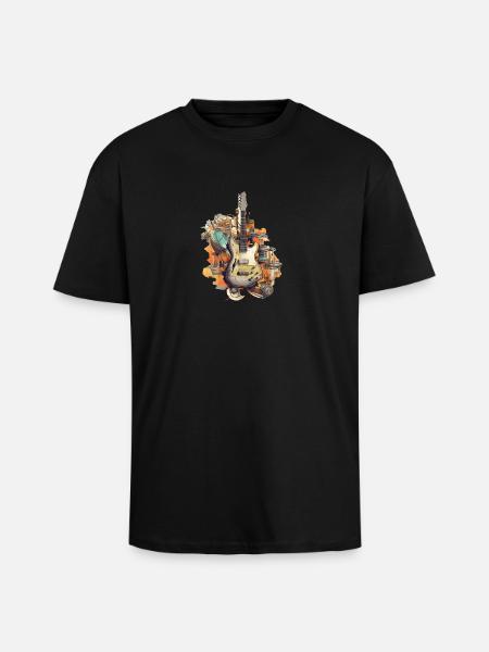Music Instruments - Unisex Oversized Heavyweight T-shirt - black