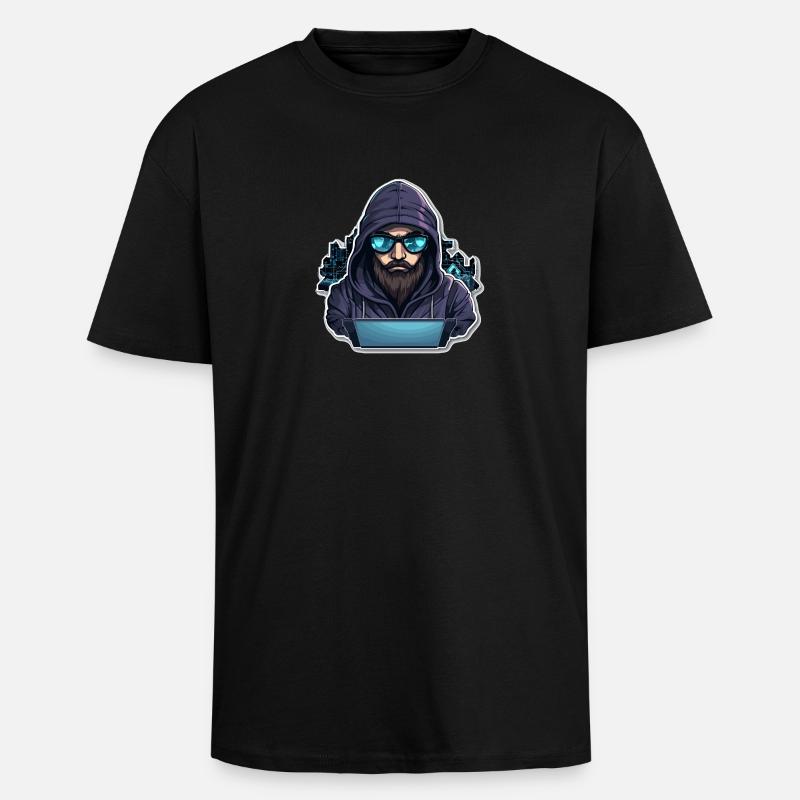 Ethical Hacker - Illustration - Oversized Heavyweight Unisex T-Shirt - Schwarz