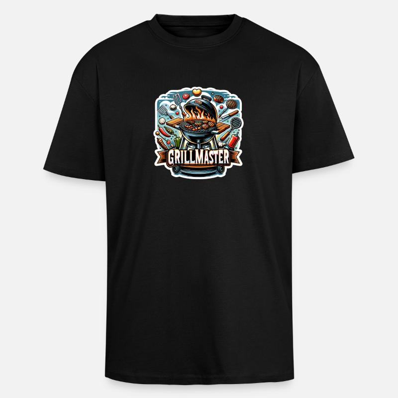 GrillMaster - Illustration de gril - T-shirt unisexe oversize épais - noir