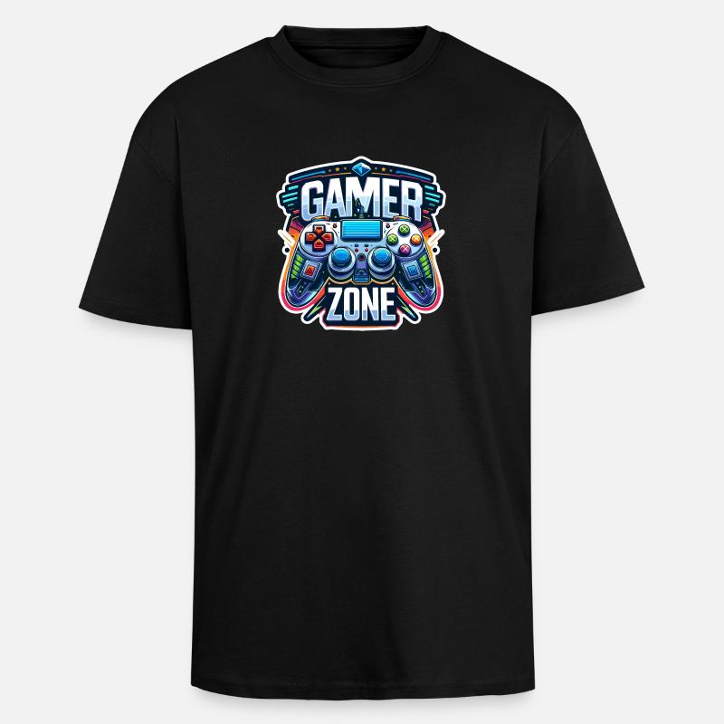 Gamer Zone - Controller Illustration - Oversized Heavyweight Unisex T-Shirt - Schwarz