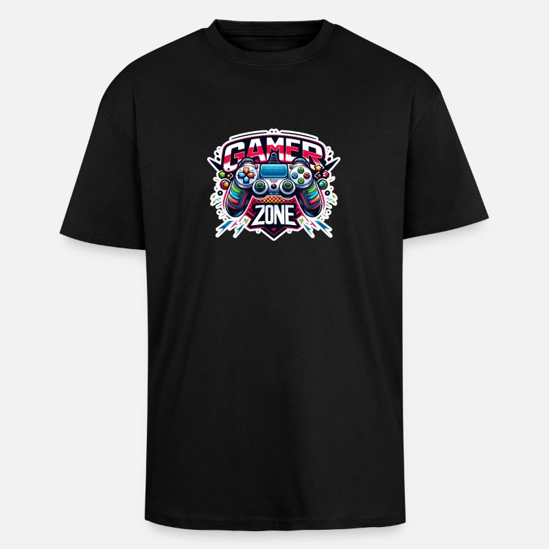 Gamer Zone - Controller Illustration - Oversized Heavyweight Unisex T-Shirt - Schwarz
