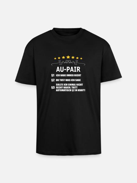 AU-PAIR - Oversized Heavyweight Unisex T-Shirt - Schwarz