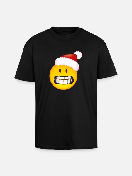 Smiley Glossy Desperate Christmas - T-shirt unisexe oversize épais - noir