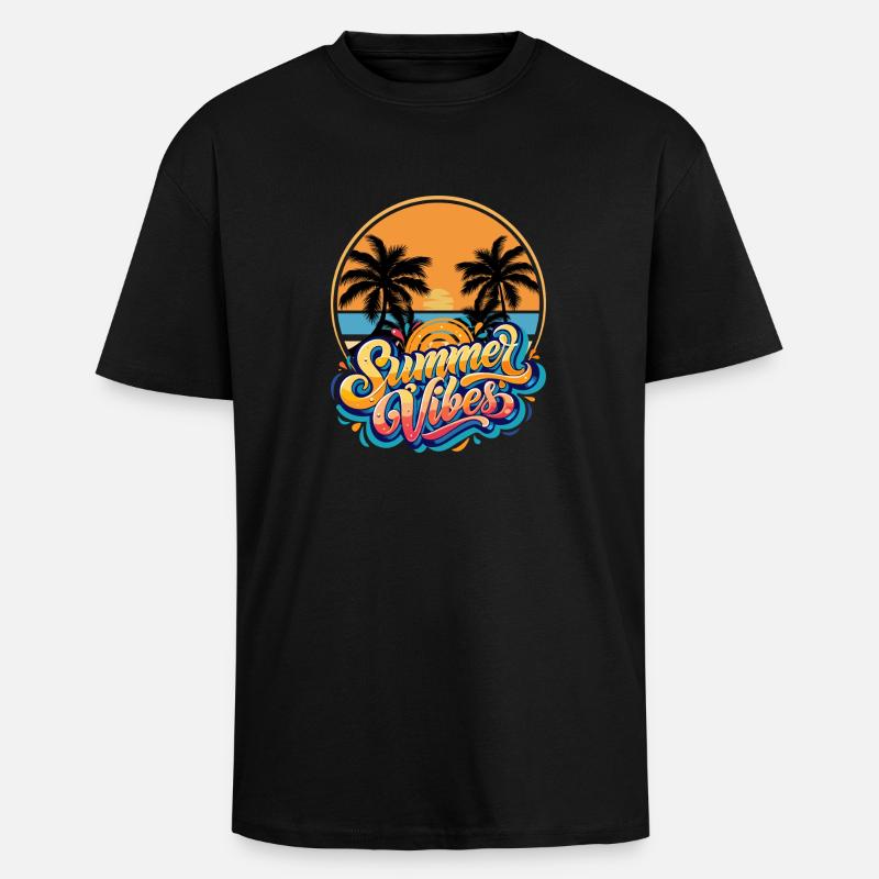 Summer Vibes - Oversized Heavyweight Unisex T-Shirt - Schwarz