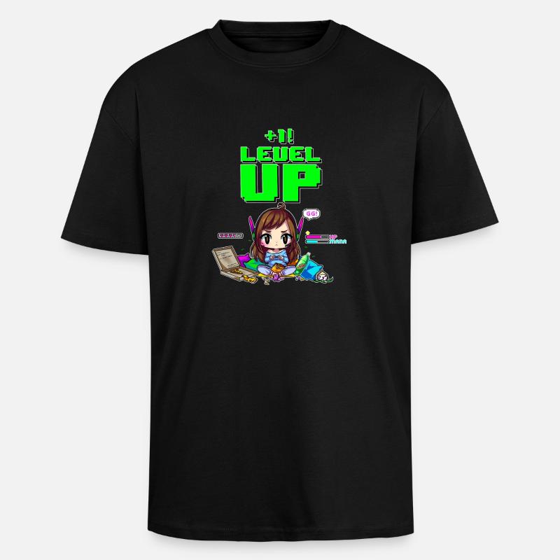 dva Stufe nach oben - Oversized Heavyweight Unisex T-Shirt - Schwarz