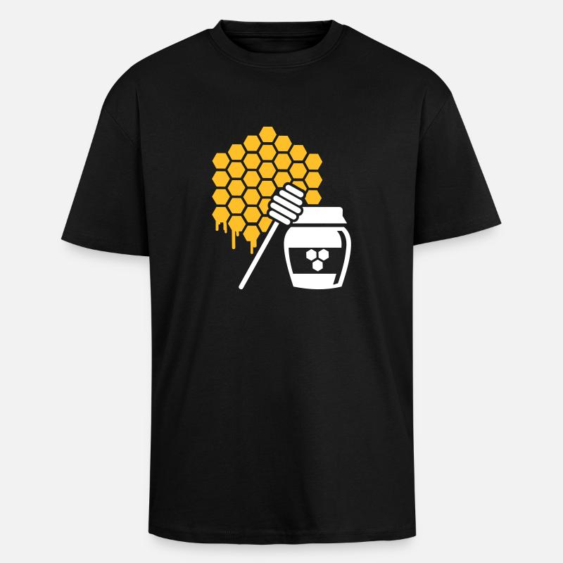 Honig - Oversized Heavyweight Unisex T-Shirt - Schwarz