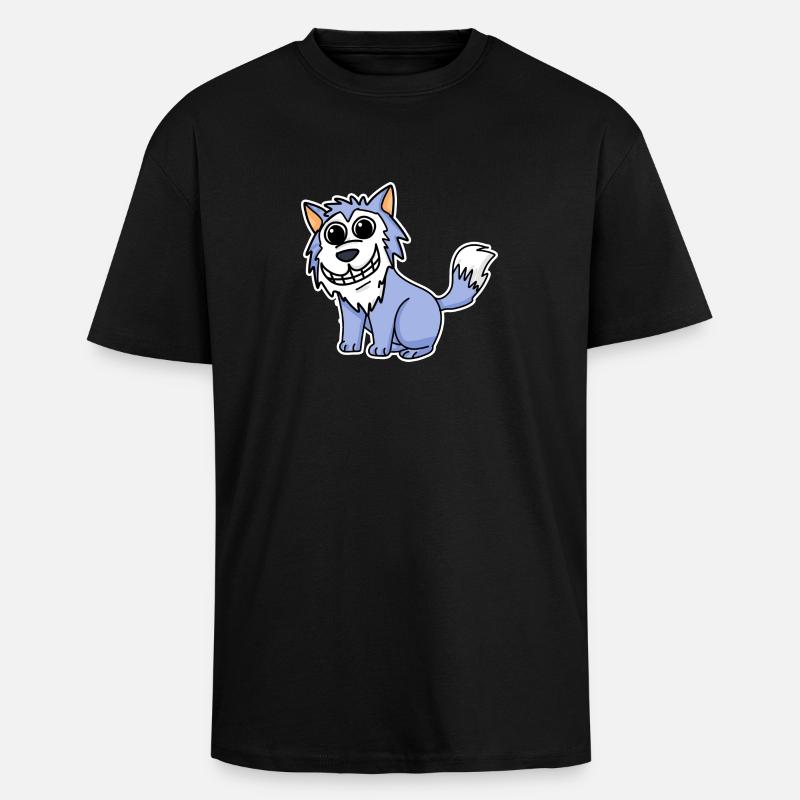 Wolf - Unisex Oversized Heavyweight T-shirt - black