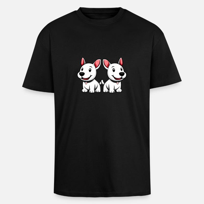 Bull Terrier Hund Comic - Oversized Heavyweight Unisex T-Shirt - Schwarz