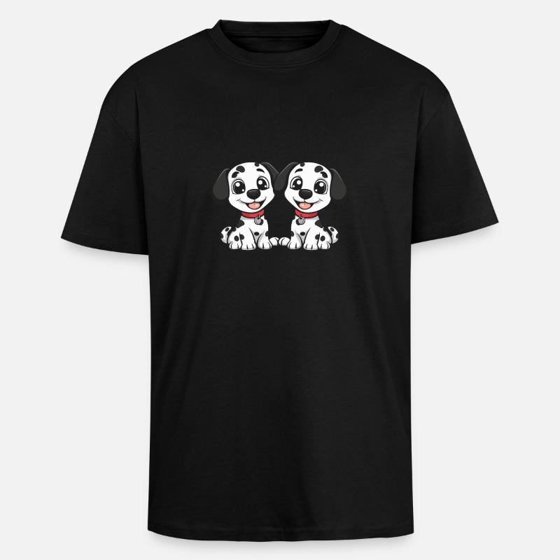 Dalmatiner Hund Comic - Oversized Heavyweight Unisex T-Shirt - Schwarz