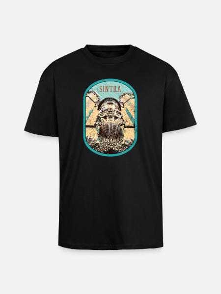 Illustration Indgang Pena Palace, Sintra, Portugal - Unisex oversized heavyweight t-shirt - sort