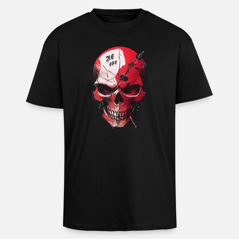 Teschio con malocchio - T-shirt unisex oversize pesante - nero