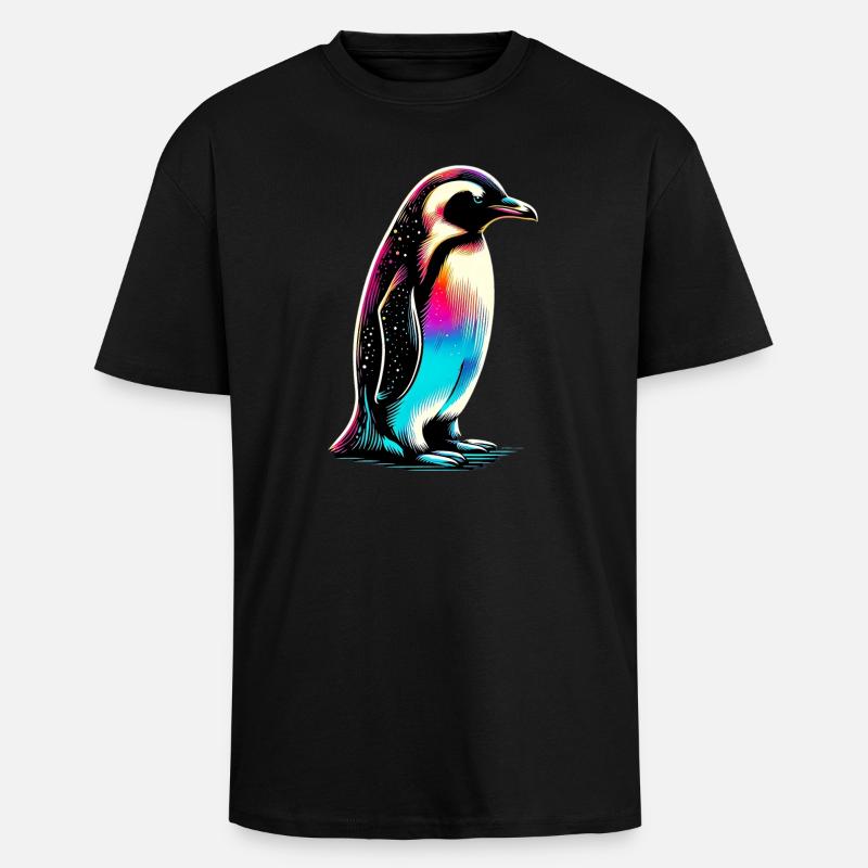 Penguin - Unisex Oversized Heavyweight T-shirt - black