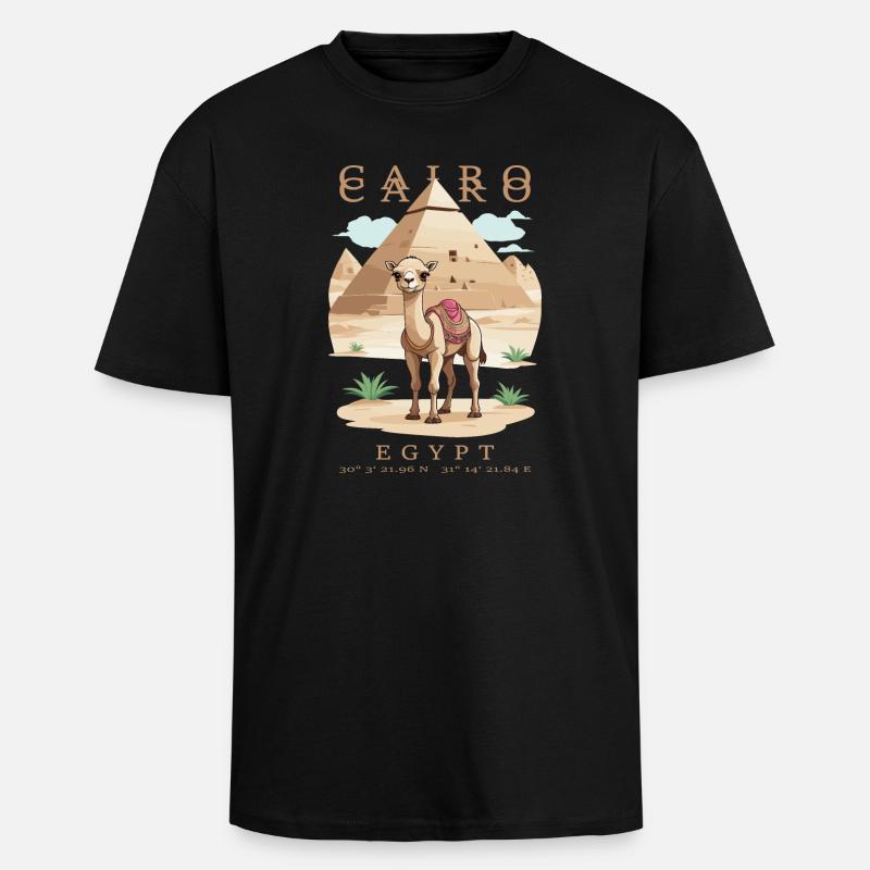 Le Caire, Égypte - T-shirt unisexe oversize épais - noir