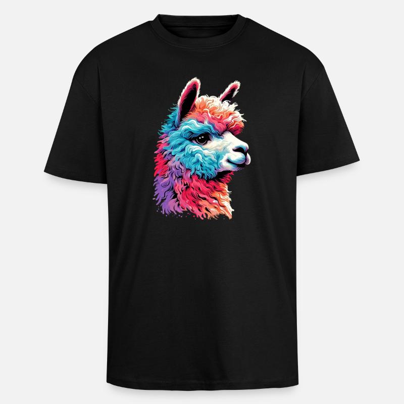 Alpaca - Unisex Oversized Heavyweight T-shirt - black