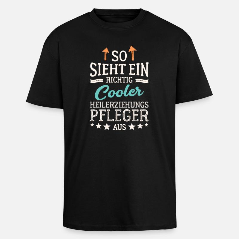 So sieht ein cooler Heilerziehungspfleger aus - Oversized Heavyweight Unisex T-Shirt - Schwarz