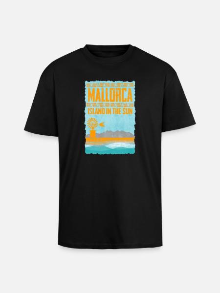 Mallorca island in the sunshine - Unisex Oversized Heavyweight T-shirt - black