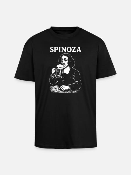 Spinoza Beer Philosopher - Unisex Oversized Heavyweight T-shirt - black