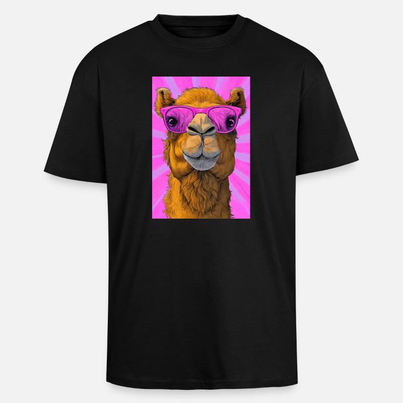 Kamel - Oversized Heavyweight Unisex T-Shirt - Schwarz
