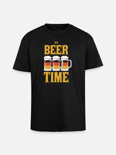 Funny beer saying - Unisex Oversized Heavyweight T-shirt - black